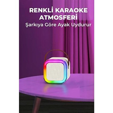 Dempower Karaoke Mikrofon ve Hoparlör Seti Bej Renkli Fiyatı
