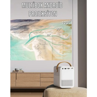 Multibox T6 Promax Android Projektör Wifi Bluetooth 240 Inç Fiyatı