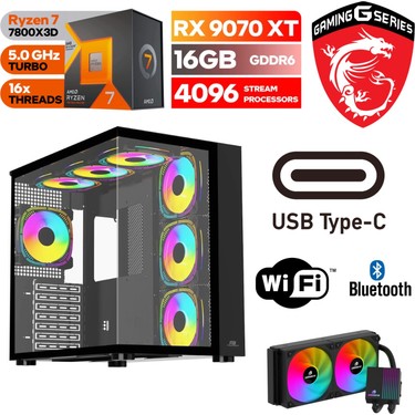Şafak-Gaming Pc Ddr5 -Rx 9070XT 16 GB – Ryzen 7 7800X3D – Fiyatı