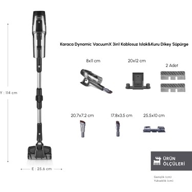 Karaca Dynamic Vacuumx 3 In 1 Kablosuz Islak / Kuru Dikey Fiyatı