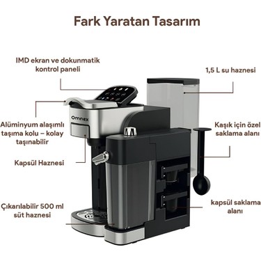 Ox-Pro2 Espresso Kahve Makinesi 20 Bar Kapsül & Öğütülmüş Fiyatı
