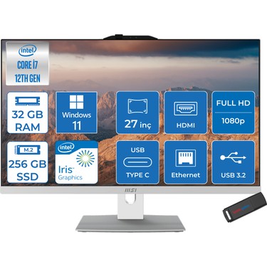 Msı Modern AM272P Intel Core I7 1255U 4.70 Ghz 32GB 256GB Fiyatı