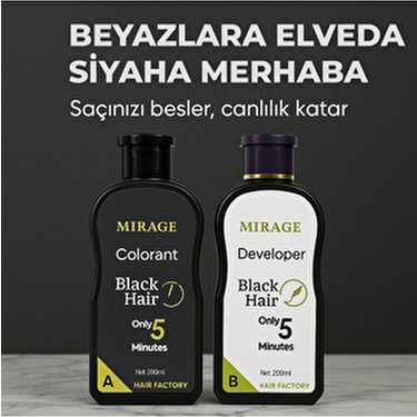 Mirage Black Hair Şampuan Seti 200 ml Erkekler İçin Renk Fiyatı
