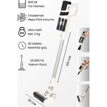Yui DS17 Şarjlı Dikey Süpürge 350 W Güç Değeri ile Hepa Fiyatı