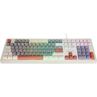 Everest Km-77 Runa Gri/krem/kahve USB Rainbow Aydınlatmalı Fiyatı
