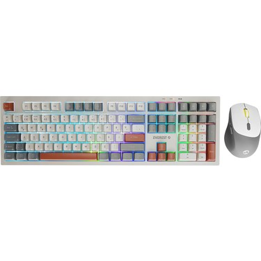 Everest Km-78 Rena Krem/gri/kahve Kablosuz 2.4 + Bt Rgb Fiyatı