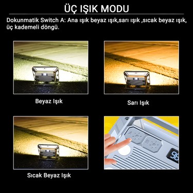 KXK-686 Şarjlı LED Projektör Lamba | IP44 Su Geçirmez, Kamp, Fiyatı