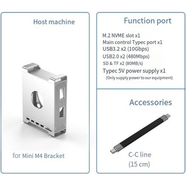 Codegen Mac Mini M4/m4 Pro 9 In 1 Type-C Nvme SSD Alüminyum Fiyatı