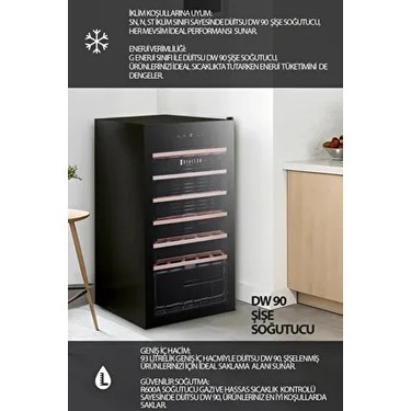 Dijitsu 93 L Kapasiteli Şarap Soğutucu Ahşap Raflı Modern Fiyatı