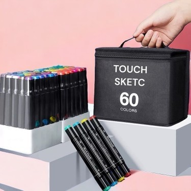 Touch Sketch Marker 60LI Çift Uçlu Marker Kalem Seti Çantalı Fiyatı
