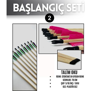 Geleneksel Okçuluk Başlangıç Seti - Elif Yay + 7 Ok + Zihgir Fiyatı
