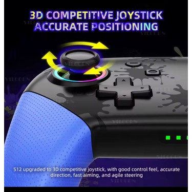 Switch Ns Pro Controller Uyumlu Rgb Işıklı Gamepad – Pc / Fiyatı