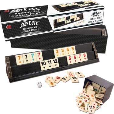 Alpsan Lotus Star Siyah İnci Okey Takımı Black Pearl Rummy Fiyatı