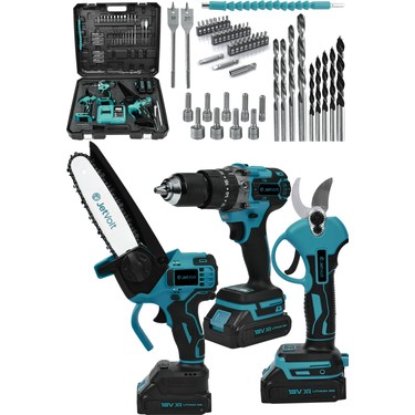 キュフラ　青3点セット Jetvolt 3 Lü Set Kömürsüz Motor Çift Akülü Şarjlı Matkap Fiyatı