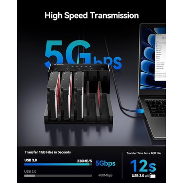 Orico 6558US3-C 5x 2.5/3.5 Sata HDD Yuva, MAX.5X18TB Fiyatı