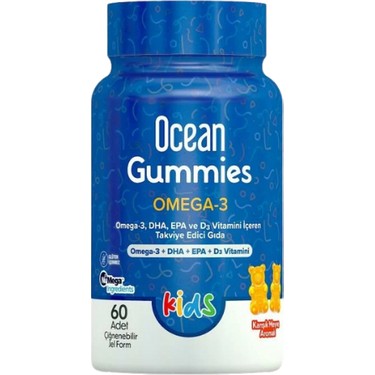 Sea-three7 30枚セット Orzax Ocean Kids Gummies Omega 3 60 adet Çiğnenebilir Jel Fiyatı