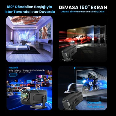 HY320 Mini Projeksiyon Cihazı Taşınabilir Android Sistemli Fiyatı