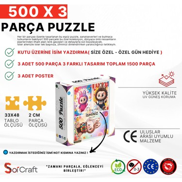 Soi Craft 3 Lü 500 Parça Puzzle Macera Zamanı Labu Kişiye Fiyatı