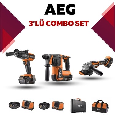 AEG 3'lü Akülü Kombo Set Kömürsüz Darbeli Matkap 18V Güç Fiyatı