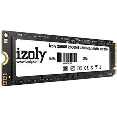 İzoly 256GB NVMe M.2 SSD 2000 MB/s Okuma 1300 MB/s Yazma Fiyatı