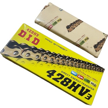 DID Gold Motosiklet Zincir 428 x 128 Bakla Oringli Sarı Fiyatı