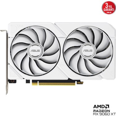 ASUS DUAL-RX9060XT-16G-WHITE-AMD-RADEON-RX 9060 XT-16G-16GB Fiyatı