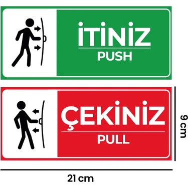 Itiniz Çekiniz Kapı Uyarı Etiketi Sticker (9X21 Cm) Fiyatı
