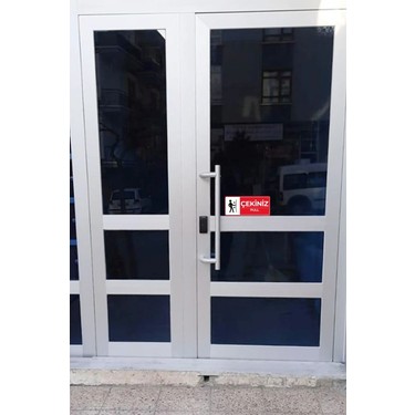 Itiniz Çekiniz Kapı Uyarı Etiketi Sticker (9X21 Cm) Fiyatı