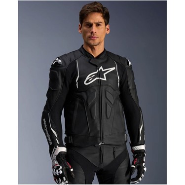 Alpinestars Dusk Korumalı Deri Motosiklet Montu Siyah Beyaz Fiyatı