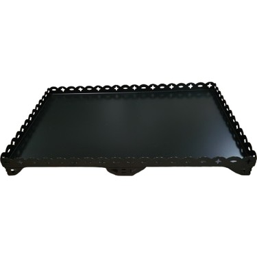 Lazer Kesim Mat Siyah Döküm Soba ve Şömine Altlığı 65X90 cm Fiyatı
