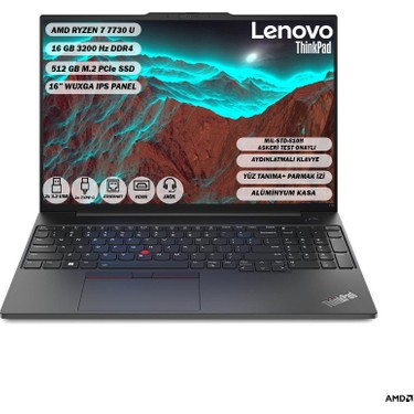 Windowsノート本体 lenovo AMD Ryzen 7 7730U 16GB 512GB SSD LENOVO THINKPAD E16 AMD Ryzen 7 7730U 16 GB 512 GB SSD 16 Fiyatı