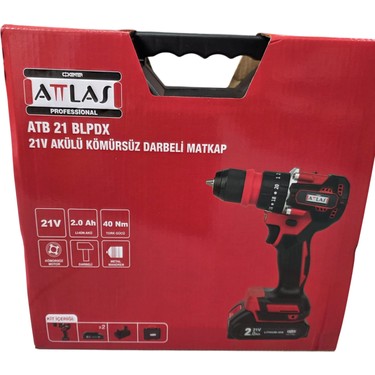 Attlas ATB21 BLPDX-202C Akülü Kömürsüz Darbeli Matkap 2.0AH Fiyatı