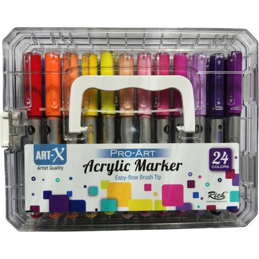 Art-X Pro Art Fırça Uçlu Akrilik Marker 24LÜ Set Fiyatı