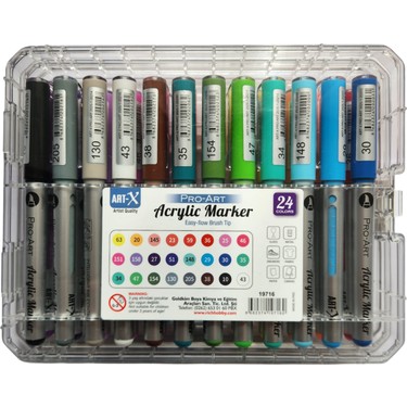 Art-X Pro Art Fırça Uçlu Akrilik Marker 24LÜ Set Fiyatı