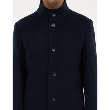 Pierre Cardin Erkek Lacivert Slim Fit Yün Karışımlı Palto Fiyatı