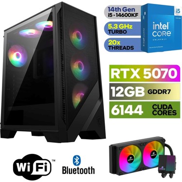 MSI Şafak-Gaming Pc Ddr5-Rtx 5070 12GB -Intel I5 14600KF – Fiyatı