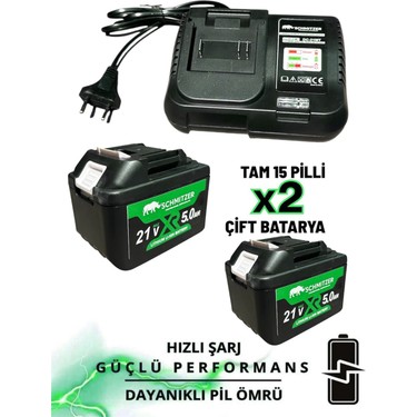 Schmıtzer Orjinal 21V 15 Pilli Çift Akülü Kömürsüz Darbeli Fiyatı