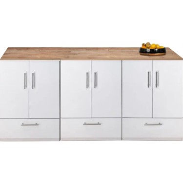 T Designo Edi Mutfak Adası Çekmeceli Alt Modül 180 cm Beyaz- Fiyatı