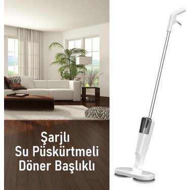 Valkyrie Şarjlı Su Püskürtmeli Elektrikli Mop – Çift Döner Fiyatı