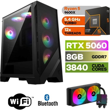 Şafak-Gaming Pc Ddr5-Rtx 5060 8gb -Ryzen 5 9600X – 64 GB Fiyatı