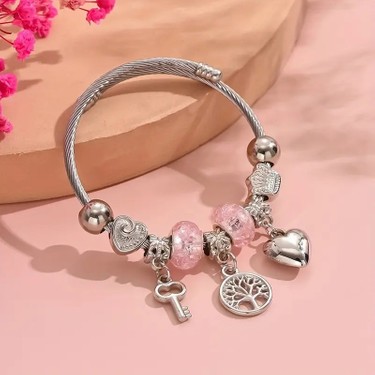 Takantakana Pandora Tarz , Pembe Hayat Ağacı Kalp Sevgi Fiyatı