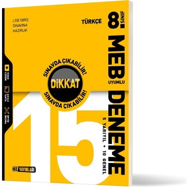 Hız Yayınları Hız 8. Sınıf Türkçe Dikkat Sınavda Çıkabilir Kitabı