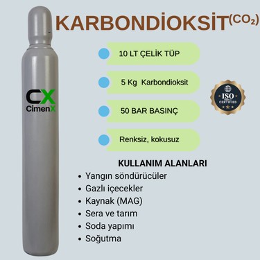 CX Karbondioksit Co2 Gazı 10 Lt Fiyatı - Taksit Seçenekleri