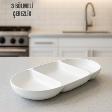 Melkan Home 6 Adet - 3 Bölmeli Çerezlik ve Kahvaltı Tabağı – Fiyatı