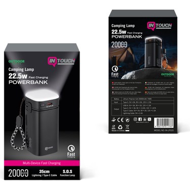Intouch 20.000 Mah 22,5W Pd Hızlı Kablolu Kamp Lambası Fiyatı