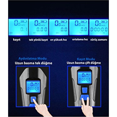 Dailytech Bisiklet Işık Korna LCD Hız Ölçer Su Geçirmez USB Fiyatı