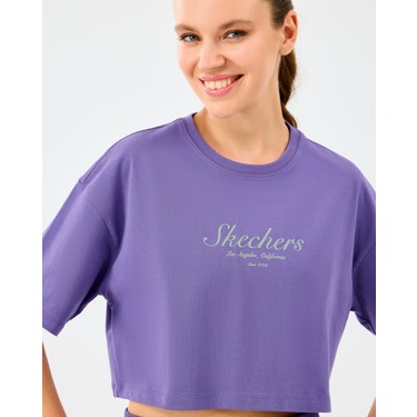 Skechers W Heavy Fabric T-Shirt Kadın Mor Tshirt Fiyatı