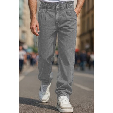 Cedy Denim Erkek Pileli Yüksek Bel Bol Kesim Baggy Loose Fit Fiyatı