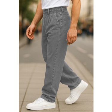 Cedy Denim Erkek Pileli Yüksek Bel Bol Kesim Baggy Loose Fit Fiyatı