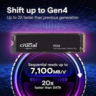 Crucial P310 4tb Pcıe Gen4 2280 Nvme M.2 SSD CT4000P310SSD8 Fiyatı